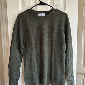 Goodfellow & Co Green Textured Knit Sweater Small Crewneck Pullover Lightweight